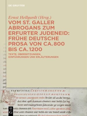 cover image of Vom St. Galler Abrogans zum Erfurter Judeneid